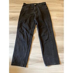 Zara, women's casual black high rise straight leg jeans size 6